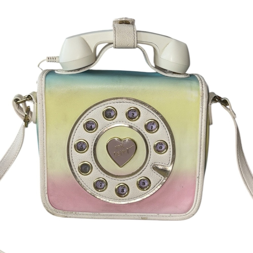 Betsey Johnson Pastel Mini Retro Phone Crossbody Shoulder Bag - Picture 3 of 16